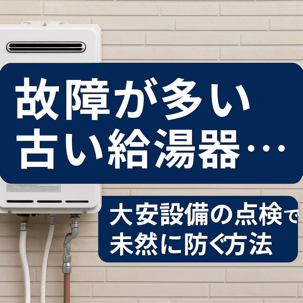故障が多い古い給湯器…大安設備の点検で未然に防ぐ方法
