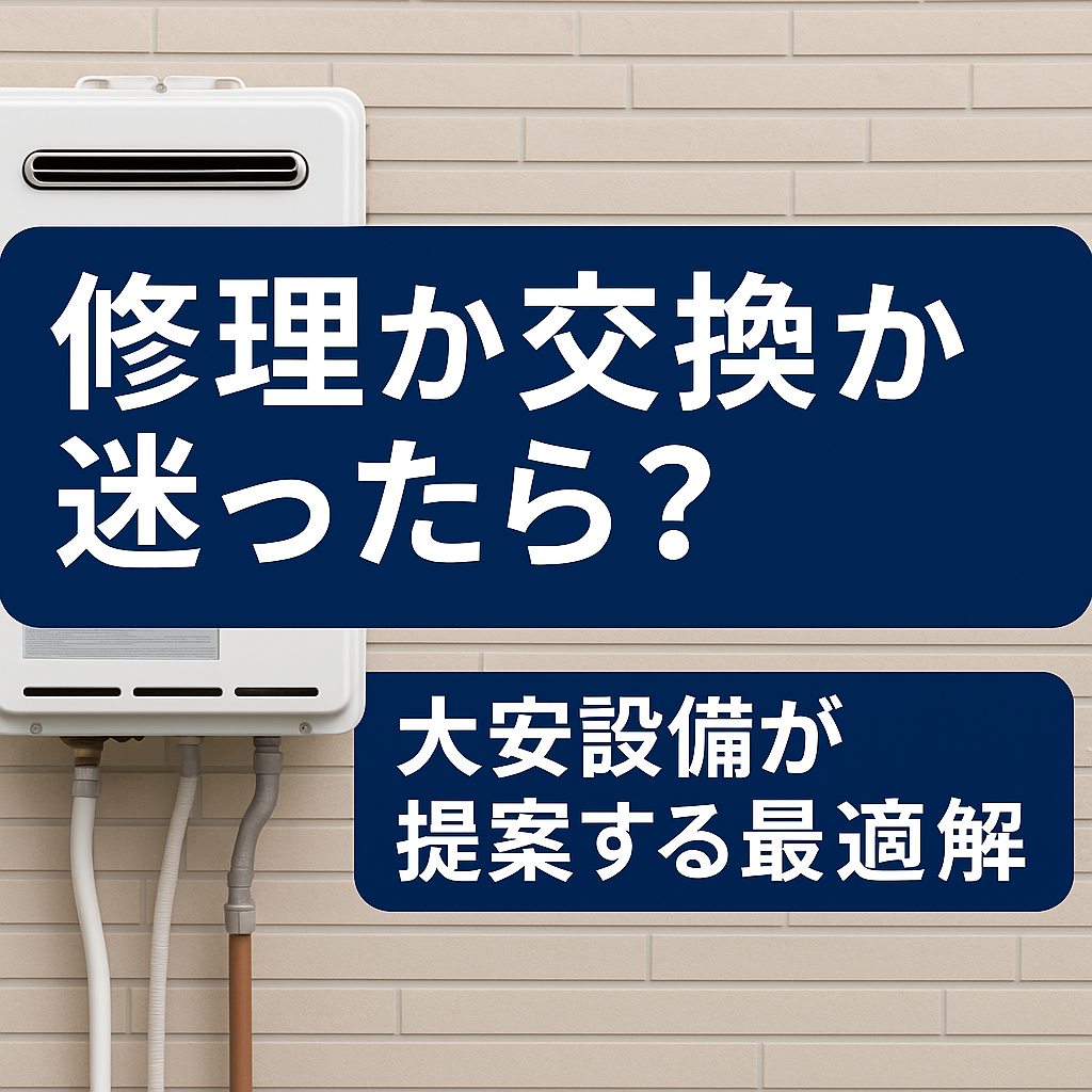 修理か交換か迷ったら？大安設備が提案する最適解