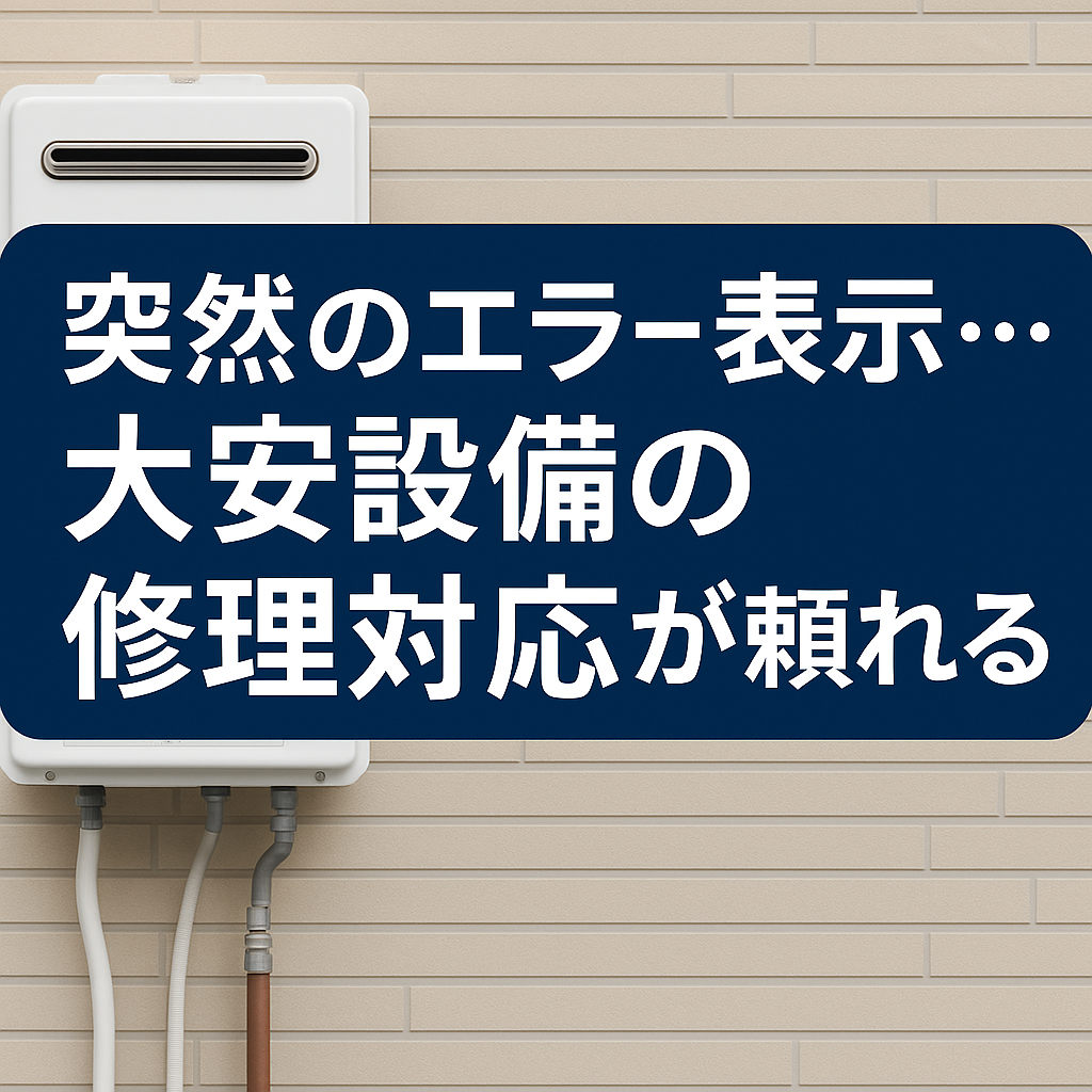 突然のエラー表示…大安設備の修理対応が頼れる理由