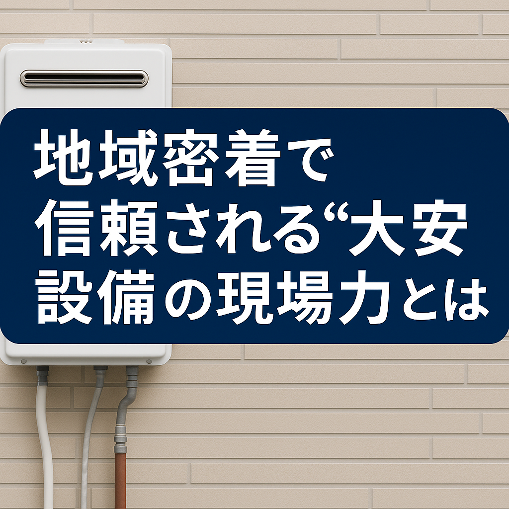 地域密着で信頼される“大安設備”の現場力とは
