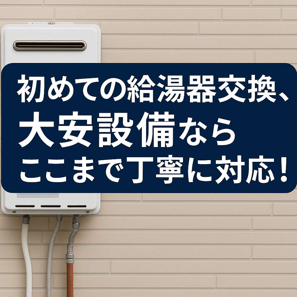 初めての給湯器交換、大安設備ならここまで丁寧にサポート！