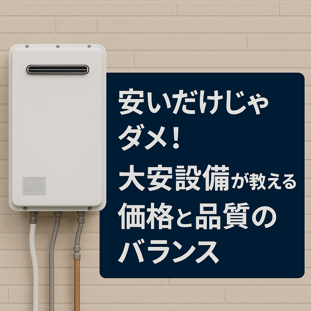 安いだけじゃダメ！大安設備が大切にする価格と品質のバランス