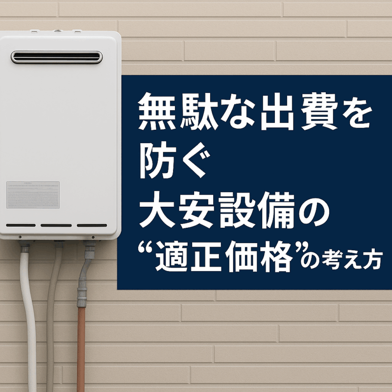 無駄な出費を防ぐ！大安設備の“適正価格”の考え方
