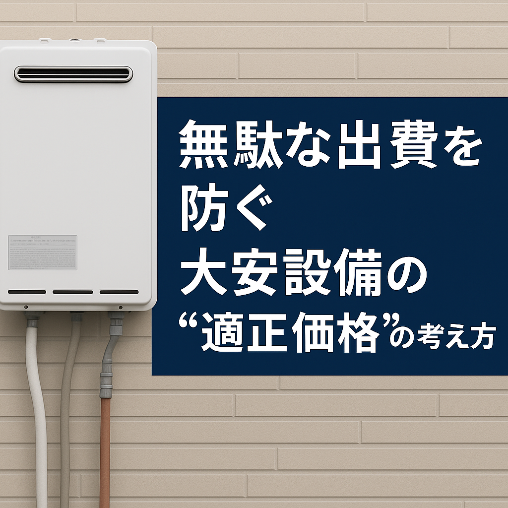 無駄な出費を防ぐ！大安設備の“適正価格”の考え方